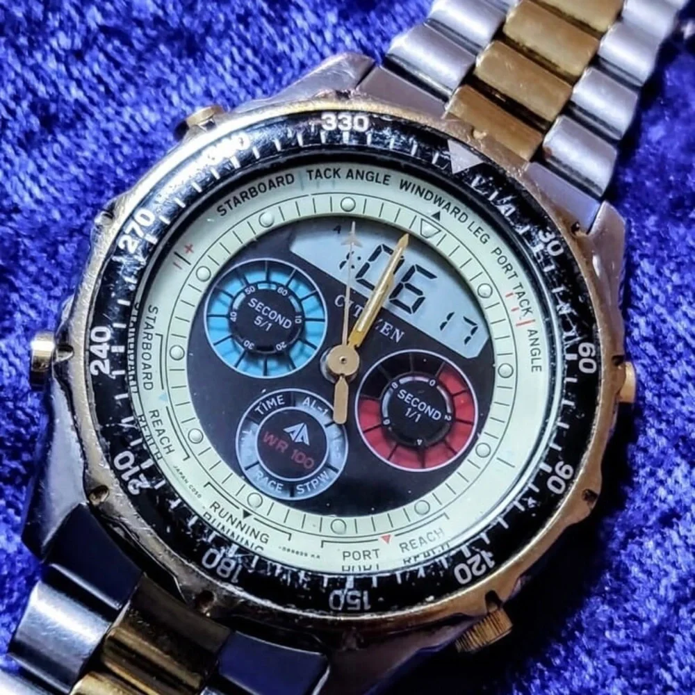 Citizen Vintage Yatchmaster Ana-Digital Mens Watch 2 Tone